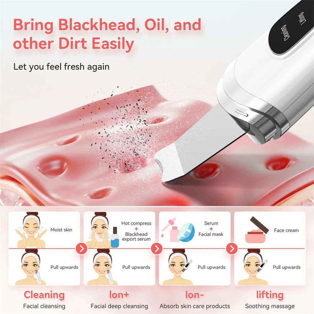 Ultrasonic Facial Skin Scrubber – Your All-in-One Skincare Solution!